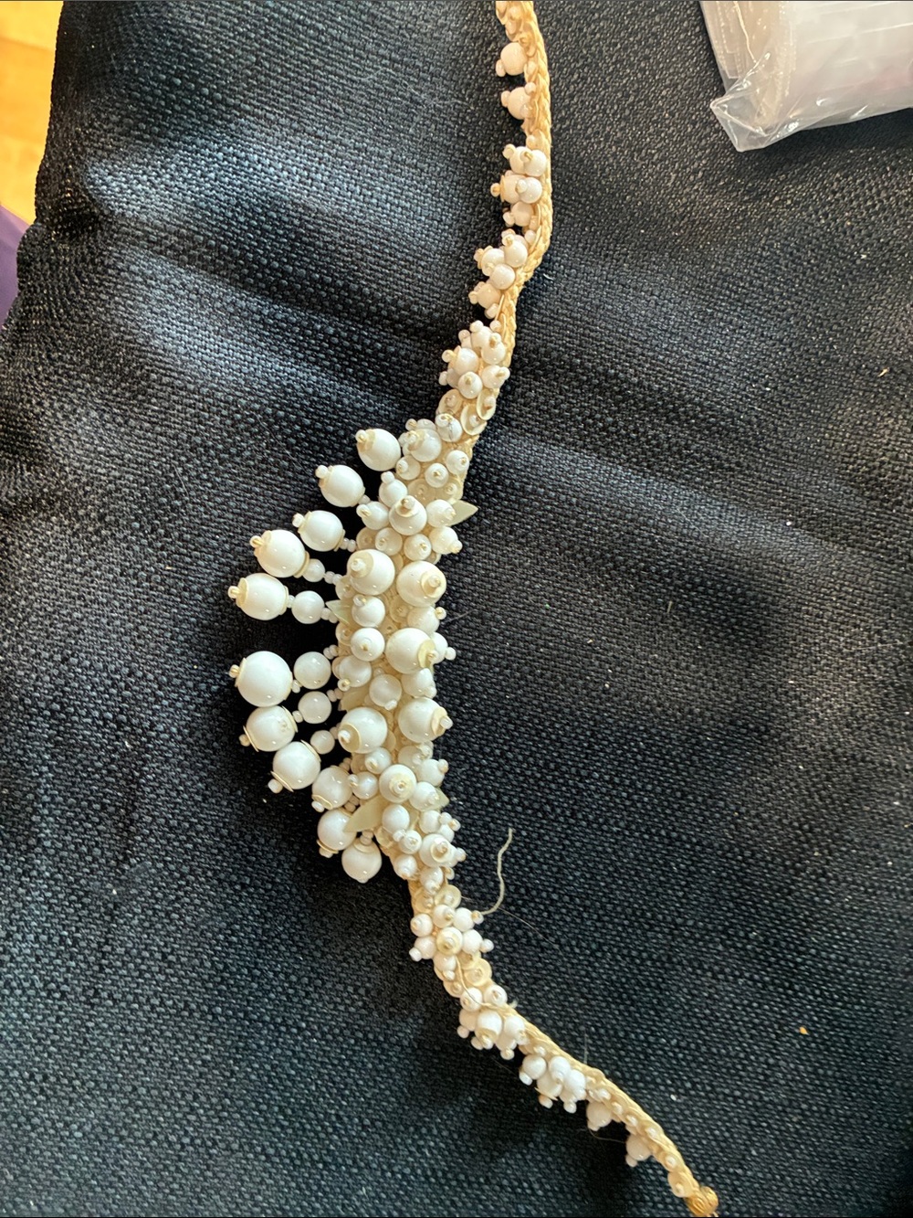 White Beaded Bridal Hair Vine - Elegant Women’s Accessory